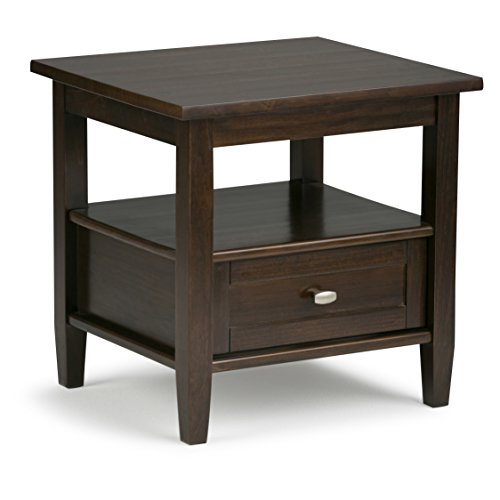Warm Shaker 20" Wide Solid Wood End Table in Brunette Brown (End Table / Tobacco Brown / 20 inch)