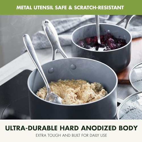 Valencia Pro 2 Piece Ceramic Saucepan Set (Gray / 5 Quarts)