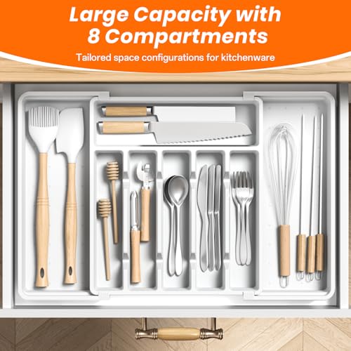 Large Silverware Organizer (White)
