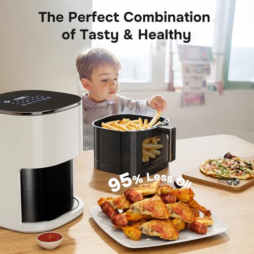 Air Fryer 6.34 QT Digital Airfryer with Visible Window (Beige-6.34 QT / Beige)