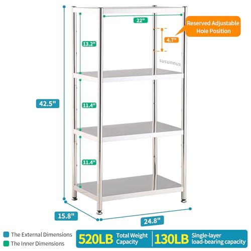 Stainless Steel Shelf (24.8*15.8-4T(No Guardrails))
