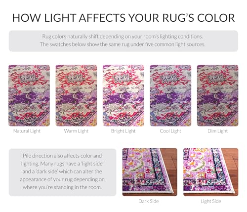 Monaco Area Rug 5'1"x7'7" (5'1" x 7'7" (Rectangular) / Violet/Fuchsia)