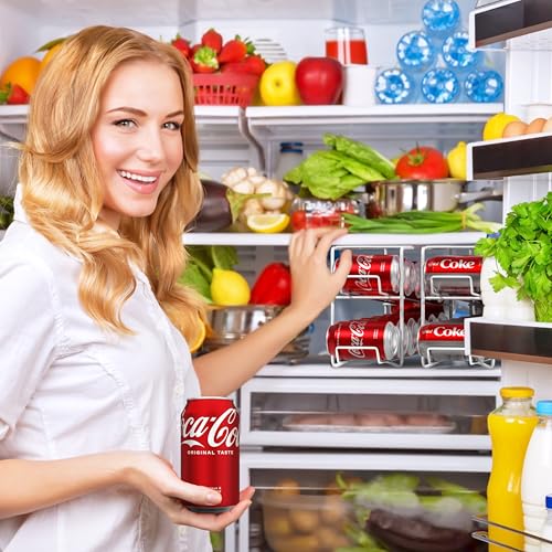 Soda Can Dispenser Rack for Fridge (White / 1 Pack)