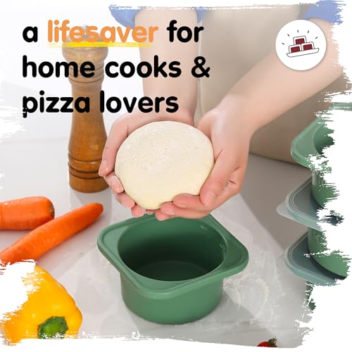 500ml Individual Dough Storage Vessels with Airtight Lid (Green)