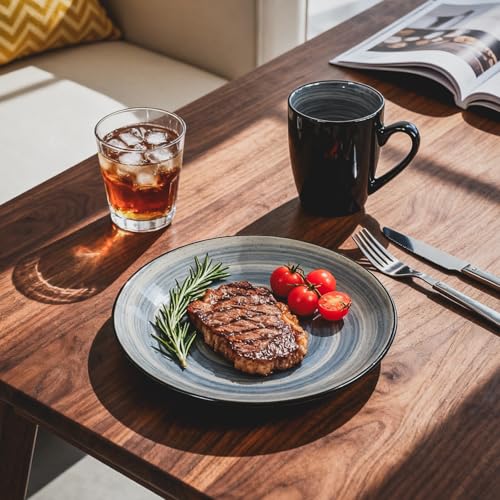 HomeVss Stoneware Sonoma Dinnerware Set (56pc Set / Gray)