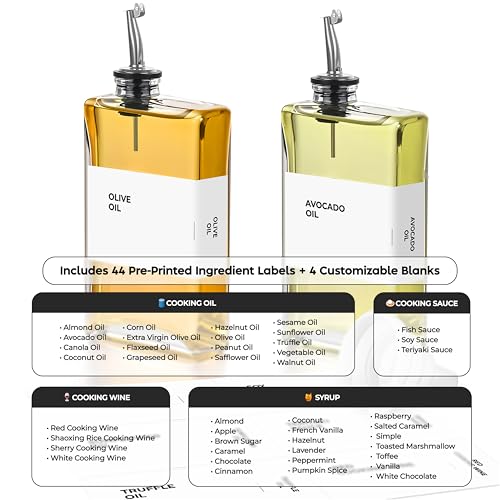 Glass Oil Dispenser for Kitchen (Silver / 11.8 fl oz (2-Pack))