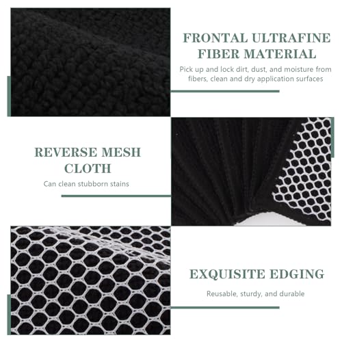 Dish Cloth for Washing Dishes Kitchen Washcloth Cleaning Cloth (Black / 7.87inchx7.87inch 10pack)