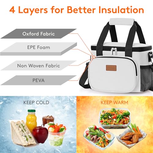 Insulated Lunch Box for Men (Sliver Gray / Medium(9L))