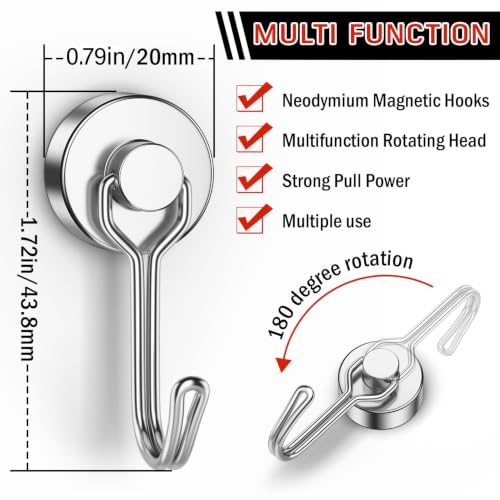 Magnetic Hooks (Silver / 0.79in)