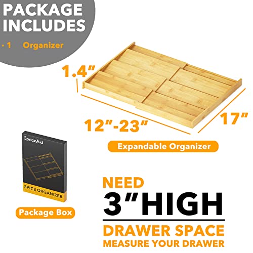 Bamboo Spice Drawer Organizer (12" to 23" Wide / Natural)