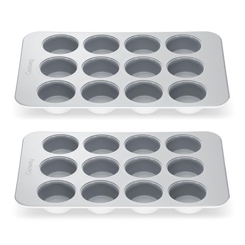 Non Stick Ceramic (White / 2x Muffin Pan (12 Cup))