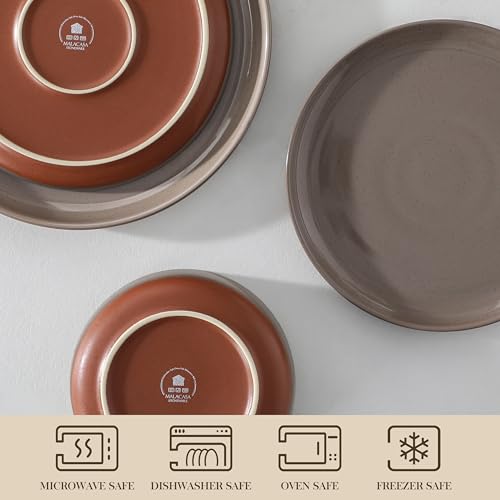 Plates and Bowls Sets (18 Pcs (Service for 6) / Brown)