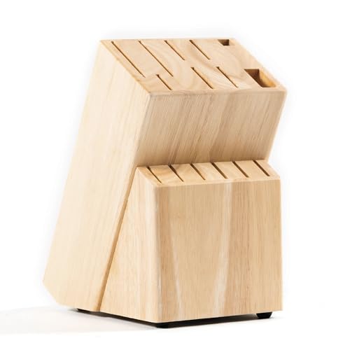 Rubberwood Knife Block Without Knives Holds 15 Knives And Shears