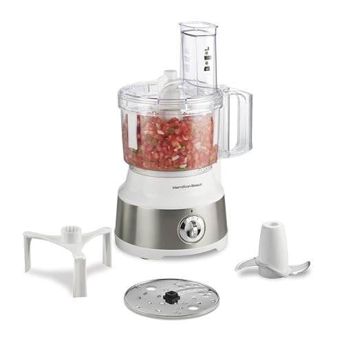 10 Cup Food Processor & Vegetable Chopper (Bowl Scraper, White and Stainless Steel)
