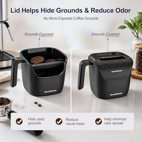 Espresso Knock Box with Lid (Black)