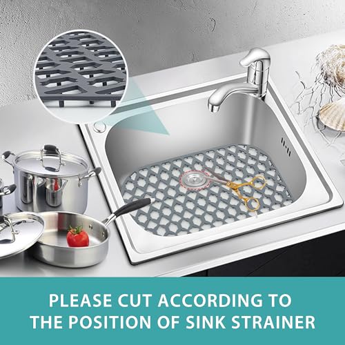 Silicone Kitchen Sink Protectors Mats (Gray (1 Pack))