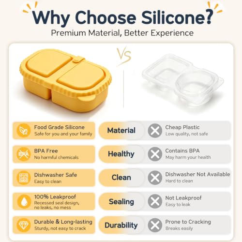 6 Pack Silicone Snack Containers for Kids