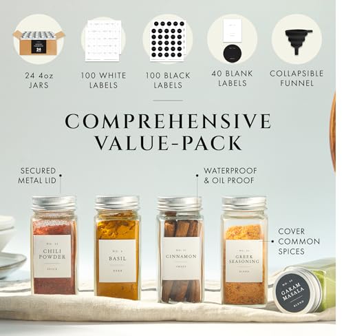 Thick Glass Spice Jars With Labels