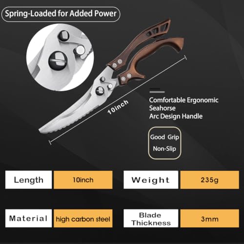 Heavy Duty Poultry Shears (Light Black)