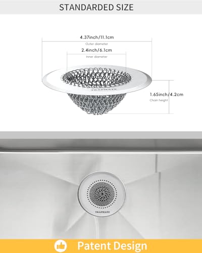 2 Pcs Kitchen Sink Drain Strainer (Light Silver Silver)