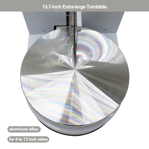 Cake Decorating Coating Machine Cream Spreading Automatic Frosting Turntable with Graduated Scraper 60 (4-12inch / White)