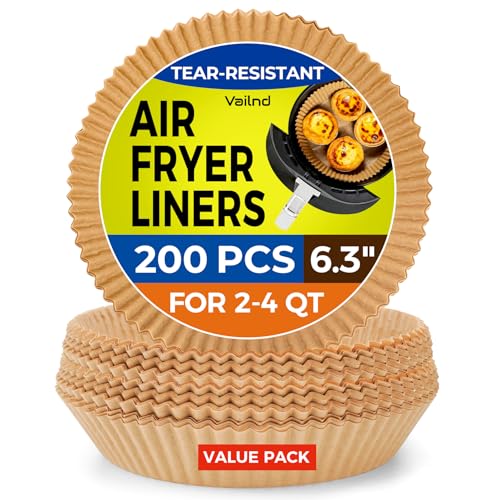 6.3" Round Air Fryer Liners Disposable 200 PCS for Ninja AF101 (6.3" Round)