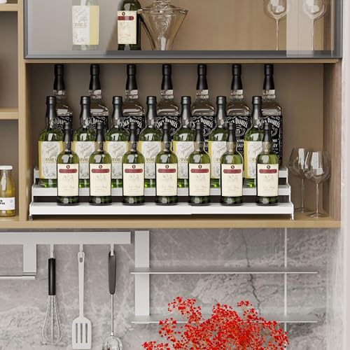 Expandable Spice Rack Storage organizer with 3 (White / 2 Packs)