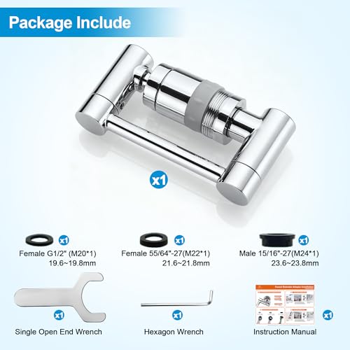 TIDYENDURE 1080° Rotating Faucet Extender (Silver)