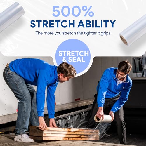 18" Plastic Stretch Film Wrap 1200 feet 500% Stretch Ability (1 Pack / 18" - 17" Styles)