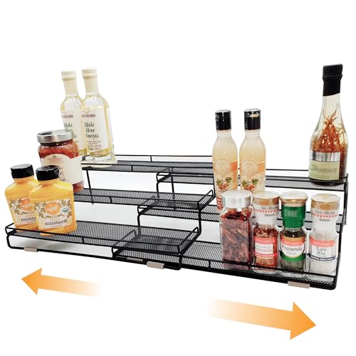 3 Tier Wide Expandable Cabinet Spice Rack Organizer (Large & Wide)