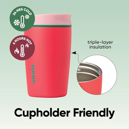 SmoothSip Slider Insulated Stainless Steel Coffee Tumbler (No Handle / 12 Ounces / Strawberry Fields)