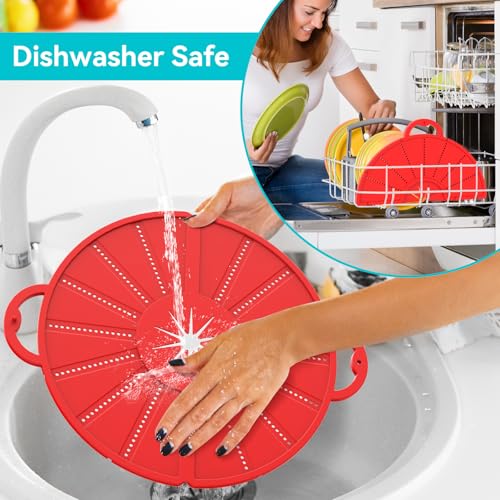 Foldable Silicone Splatter Screen for 10 (Red)