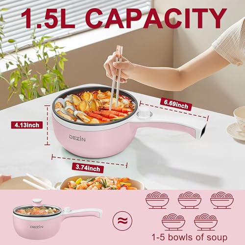 Electric Pot with Steamer (1.5 L (With Steamer) / Pink 2)