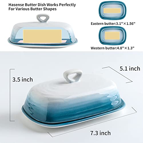 Butter Dish with Lid for Countertop (Sky Blue)