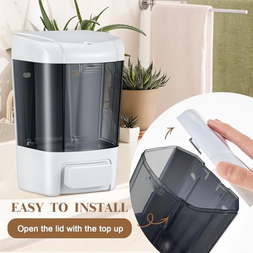 4 Pcs Wall Mounted Soap Dispenser (Brown / 27 oz 800 ml)