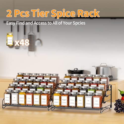 4 Tier Spice Rack Organizer (Black / 2 Pcs)
