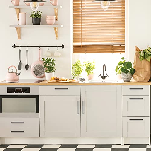 Matte Black Cabinet Handles Solid Cabinet Pulls 7 (Black / Flat Black 7-1/2'' Hole Center)