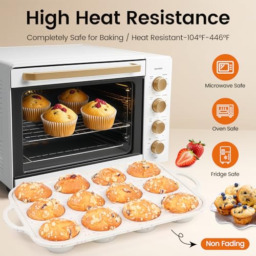 Silicone Muffin Pan with Metal Reinforced Frame (Standard+Mini)