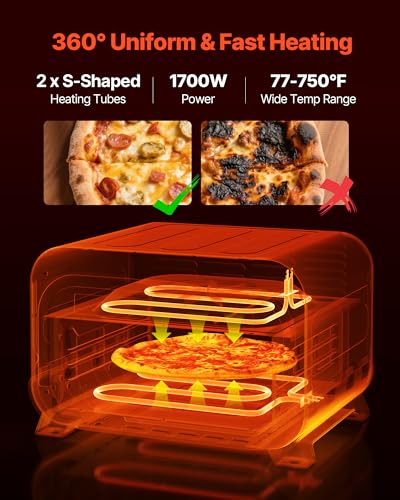 Pizza Oven 8 Presets Electric Pizza Ovens Air Fry Combo (12 Inch Air Fry Combo Pizza Oven)