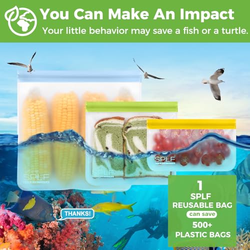 6 Pack Reusable Gallon Freezer Bags Dishwasher Safe (6 Pack-6 Gallon / Colorful)