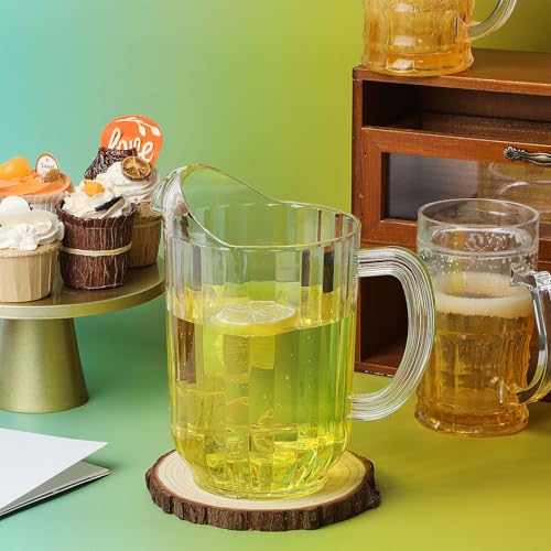 Tessco 1 Pcs Plastic Pitchers 60 Oz Clear Water Beer Jug Large (Classic)