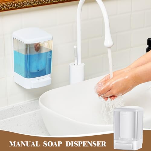 4 Pcs Wall Mounted Soap Dispenser (White / 33.8 oz 1000 ml)