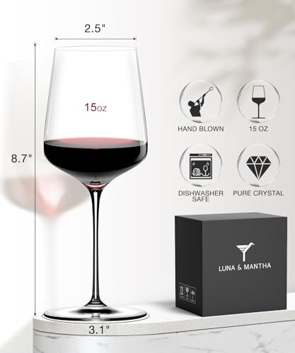 Red Wine Glasses Set of 4 (Modern)