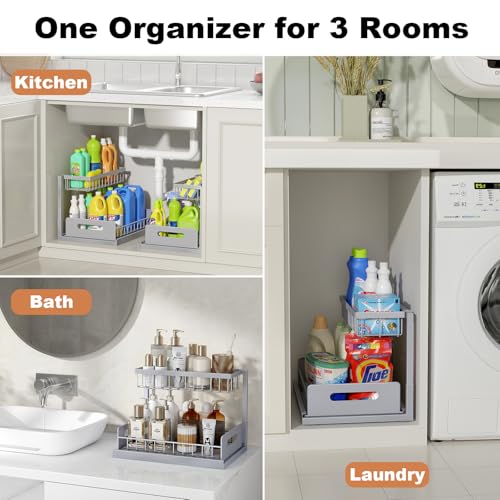Under Sink Organizer (Grey / 2 Pack)