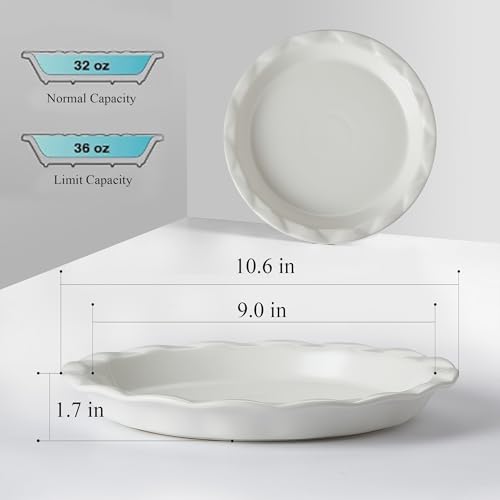 36oz Ceramic Pie Pan (White(2 PCS) / 36 OZ)
