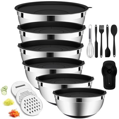 Mixing Bowls Set with Airtight Lids (Black)