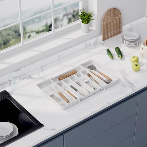 Silverware Drawer Organizer (Large / White)
