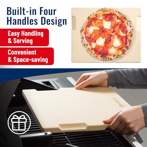 Large Pizza Stone (20" x 13.5" x 0.67" Natural)