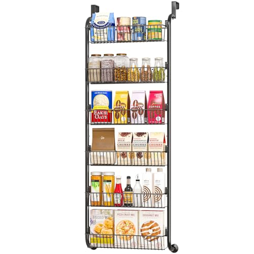 Over the Door Pantry Organizers and Storage (6-Tier / Black)