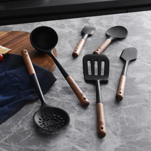 Silicone Rice Paddle with Wooden Handles (1633)